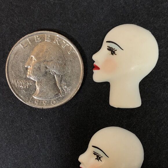 Woman's Profile Heads Craft Pieces Avant Garde Arts Crafts Jewelry Making - Picture 8 of 11